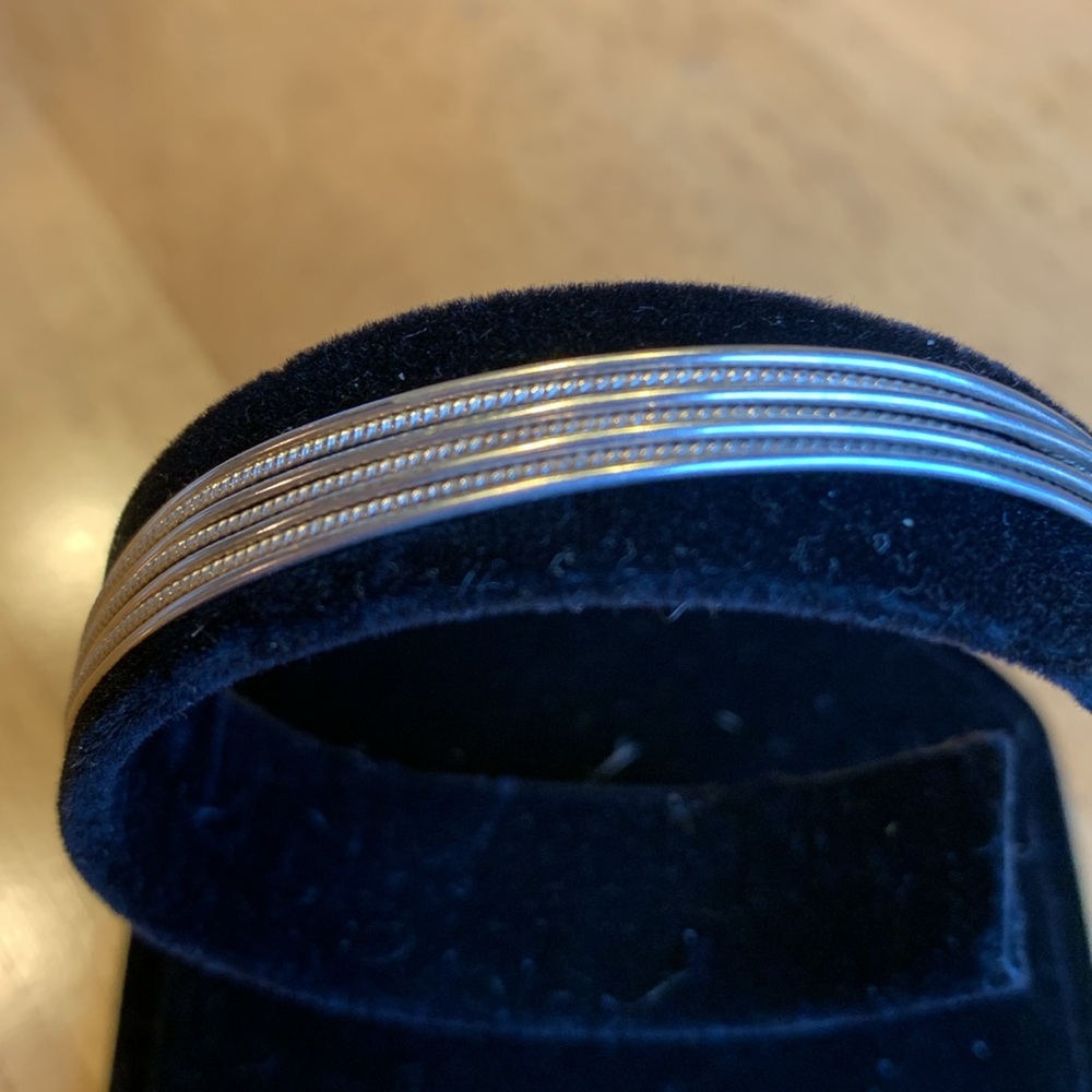 Silver Multi-Strand Bangle Bracelet - image 2